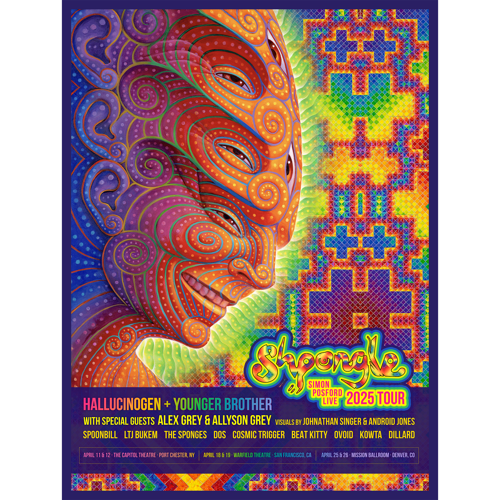 Allyson Grey & Alex Grey April 2025 Poster (Sheen Foil) – Shpongle Allyson Grey & Alex Grey April 2025 Poster (Sheen Foil) – Shpongle