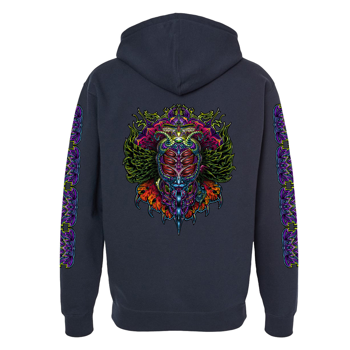 PRE-ORDER: Deep Masked Trance Zip-Up Hoodie (Navy) - Art by Jeff Wood