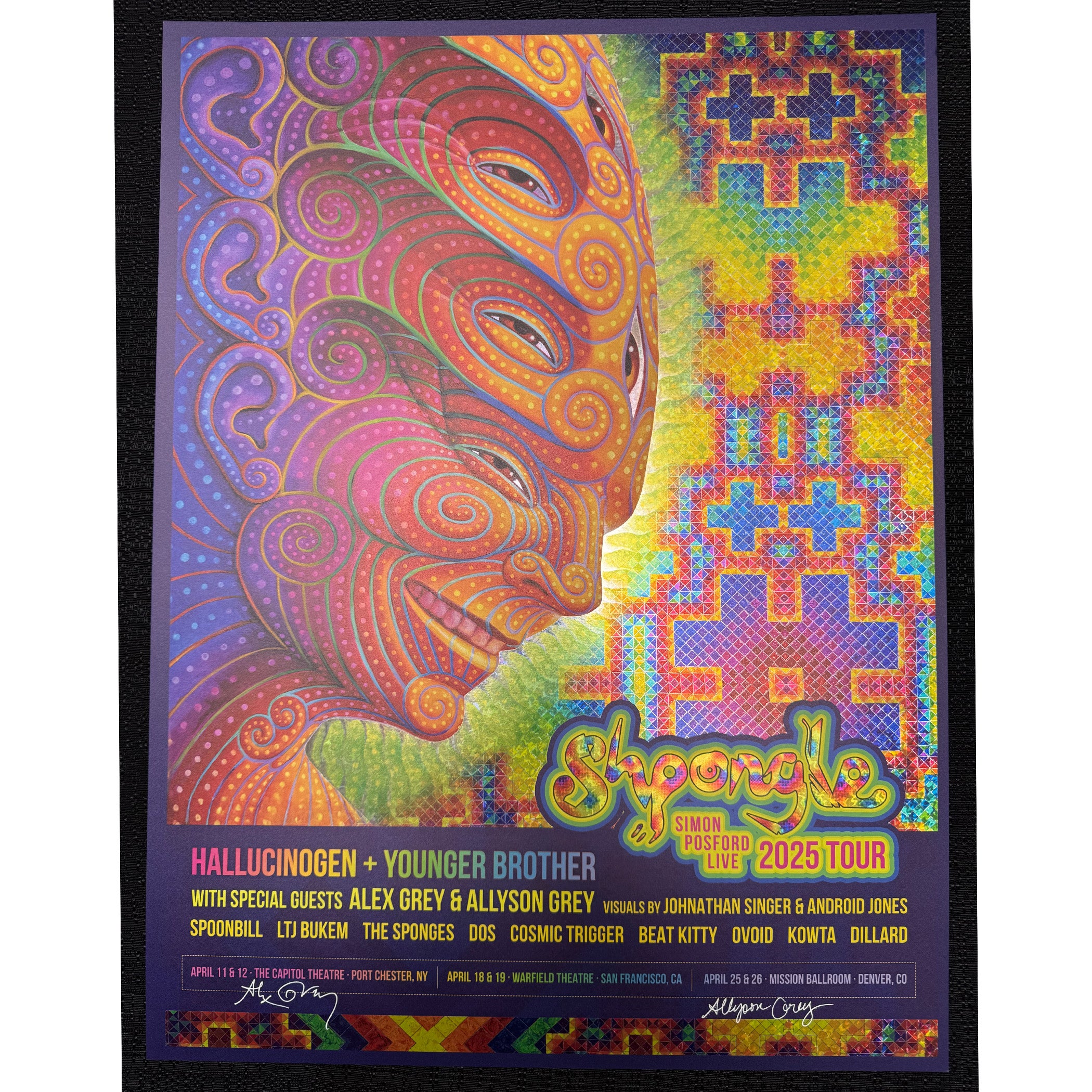 SIGNED - Allyson Grey & Alex Grey 2025 Tour Poster (Sheen
