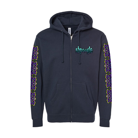 PRE-ORDER: Deep Masked Trance Zip-Up Hoodie (Navy) - Art by Jeff Wood