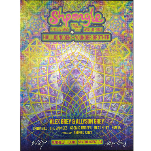 SIGNED - Allyson Grey & Alex Grey San Francisco Warfield Poster (Escher Squares Foil)